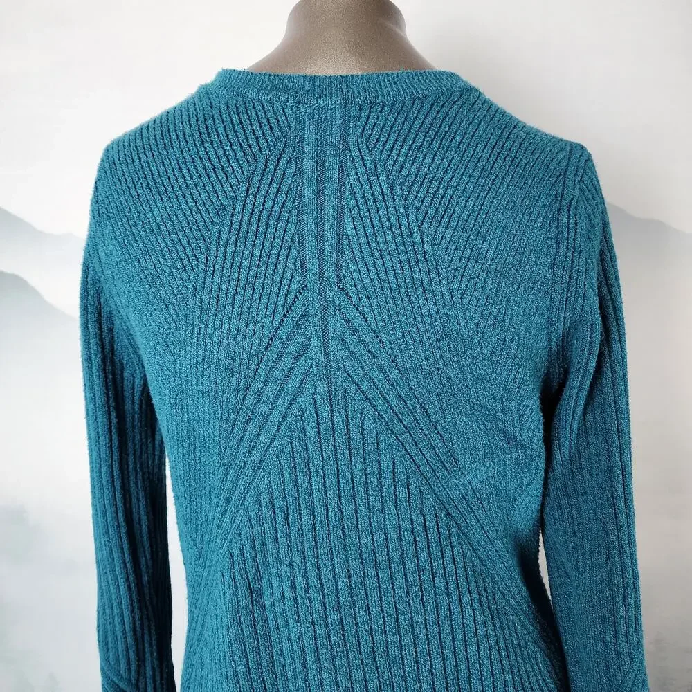 Cabi Deco V-Neck Knit Teal Cardigan | Women's Medium